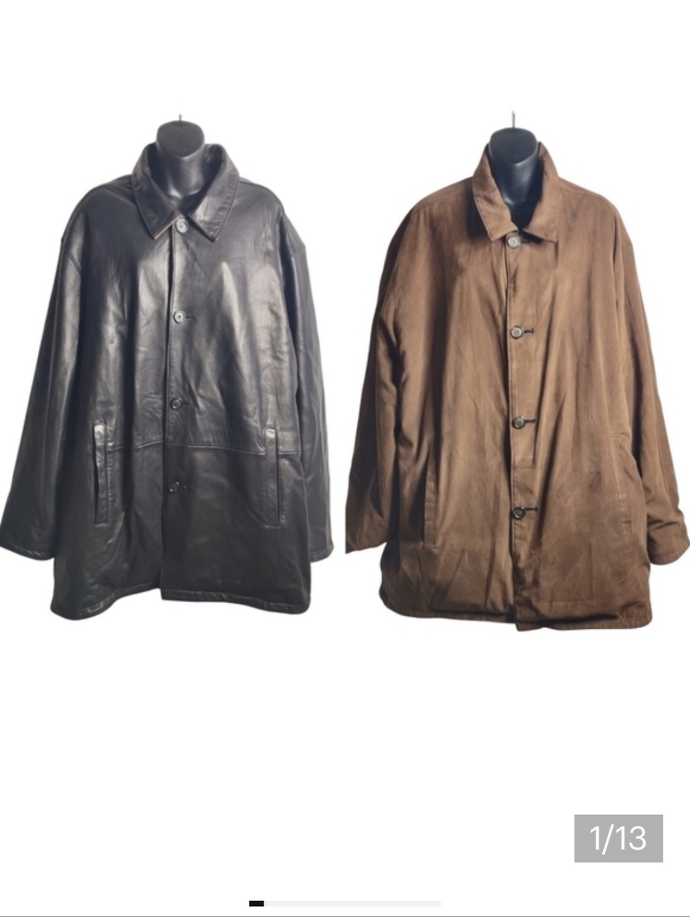 Weatherproof Men's Black Brown Reversible Leather Jacket Size XXL